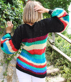 Mohair Multicolor Handknitted sweater