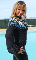 Norwegian Merino sweater with Floral design