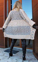 Designer Hand Knitted Cardigan with Cable and Aran patterns