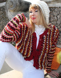 Designer Hand Knitted Wool Multicolored Jacket