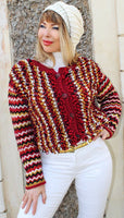 Designer Hand Knitted Wool Multicolored Jacket