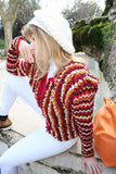 Designer Hand Knitted Wool Multicolored Jacket