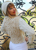 Designer Hand Knitted Wool Jacket with cables