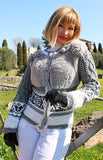 Nordic Design Handknit Wool Jacket with Fur effect "Rome"