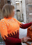 Designer Hand Knitted Organic Mohair Sweater with Strass and Paillettes