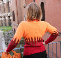 Designer Hand Knitted Organic Mohair Sweater with Strass and Paillettes