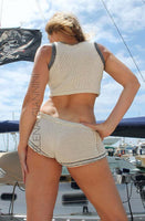 Designer Hand Knitted Set of Top and Shorts