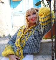 Mohair Oversized Hand knit Women's cardigan