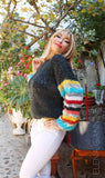 Mohair Multicolor Handknitted Oversized sweater