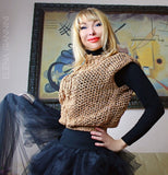 Golden Handknitted Designer Vest