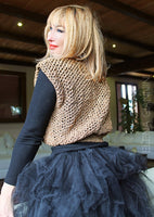 Golden Handknitted Designer Vest