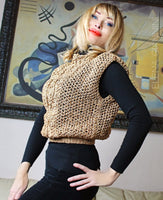 Golden Handknitted Designer Vest