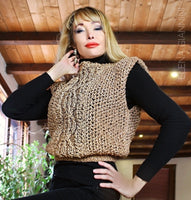 Golden Handknitted Designer Vest