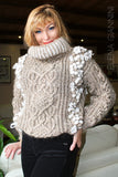 Handknitted Oversized Sweater with Arans and Cables