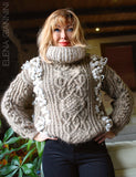 Handknitted Oversized Sweater with Arans and Cables