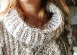 Handknitted Oversized Sweater with Arans and Cables