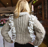 Handknitted Oversized Sweater with Arans and Cables