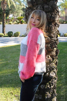 Designer Mohair Handknitted Multicolour Cardigan