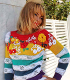 Designer Hand Knitted Sweater with Embroidery