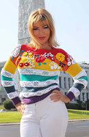 Designer Hand Knitted Sweater with Embroidery