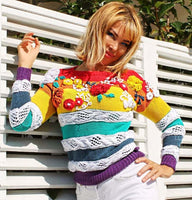 Designer Hand Knitted Sweater with Embroidery