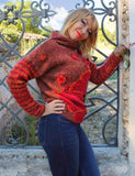 Designer Hand Knitted Mohair Multicolor Sweater