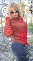 Designer Hand Knitted Mohair Multicolor Sweater