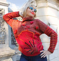 Designer Hand Knitted Mohair Multicolor Sweater