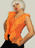 Orange Vneck Bohemian Sexy top