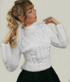 Ivory Wool Cable knit Sweater