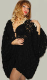 Black Mohair Alpaca Oversized Long Cardigan