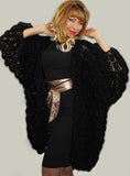 Black Mohair Alpaca Oversized Long Cardigan