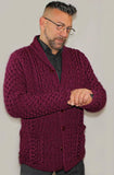 Mens Button up Wool Fashionable cardigan with shawl collar