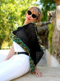 Multicolor Asymmetric Extravagant Fluffy sweater