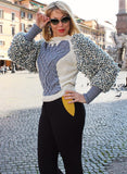 Designer Handmade Knitted Wool Sweater with puffy sleeves