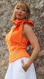 Designer Handmade Knitted Mohair Sweater with Bow for special events.